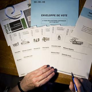 Une enveloppe électorale pour le second tour de l'élection du Conseil d'Etat vaudois.