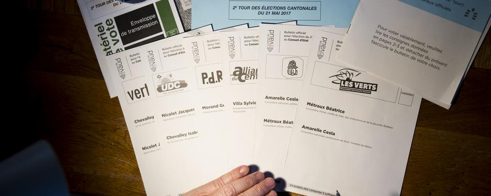 Une enveloppe électorale pour le second tour de l'élection du Conseil d'Etat vaudois.