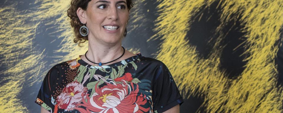 La réalisatrice palestinienne Annemarie Jacir présente son film "Wacib" au Festival de Locarno. [Keystone - Urs Flueeler]