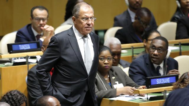 Le ministre russe des Affaires étrangères Sergueï Lavrov à l'Assemblée générale de l'ONU à New York. [Reuters - Eduardo Munoz]