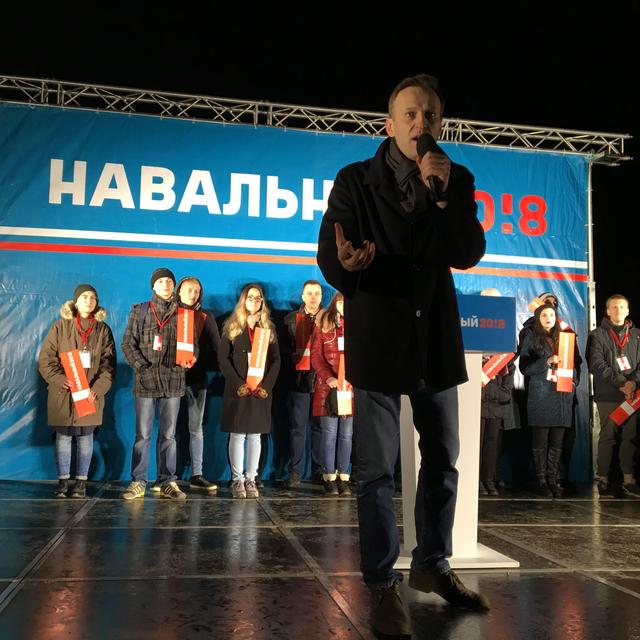 Alexeï Navalny en meeting à Volgograd. [RTS - Isabelle Cornaz]