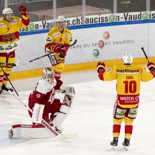 Le HC Bienne lors d'un match contre le HC Lausanne. [EQ Images - Pascal Muller]
