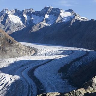 Vue du glacier d'Aletsch en octobre 2017. [Keystone - Dominic Steinmann]