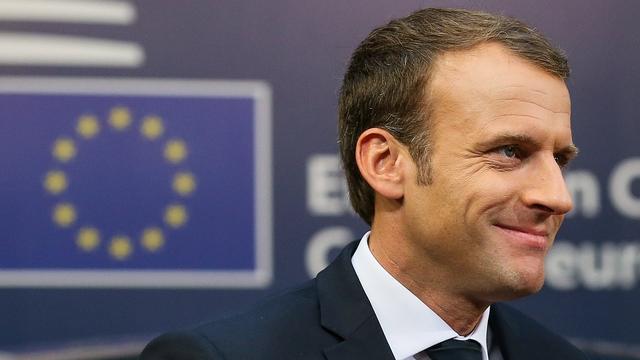 Emmanuel Macron lors du sommet de l'UE à Bruxelles. [Keystone - EPA/Stephanie Lecocq]