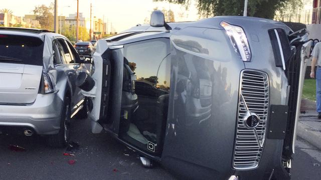 L'accident survenu avec une voiture autonome Uber en Arizona. [AP/Keystone - Tempe Police Department]