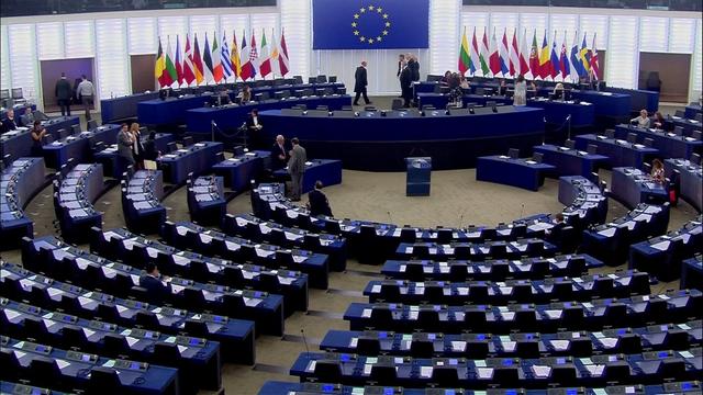 Vue sur le Parlement européen à Strasbourg ce mardi. [EBS/AP/Keystone]