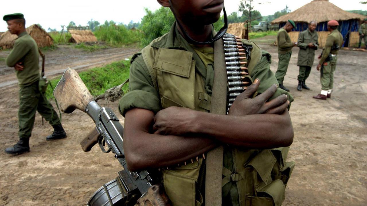 Des militaires en République démocratique du Congo (RDC). [KEYSTONE - NICOLAS POSTAL]