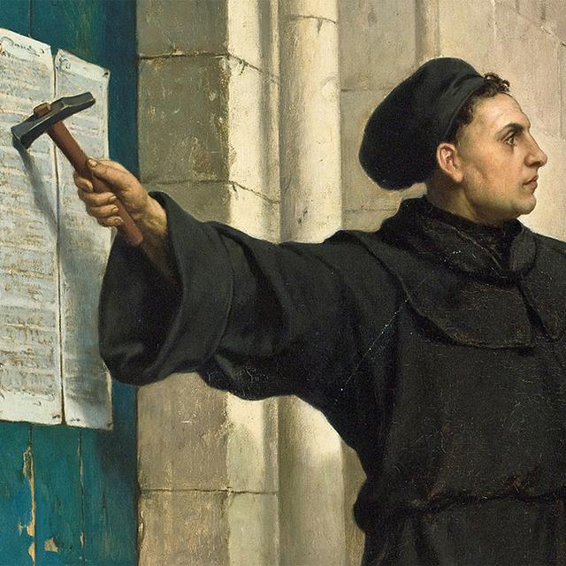 Luther affichant ses 95 thèses en 1517 (Ferdinand Willem Pauwels, 1830 - 1904)