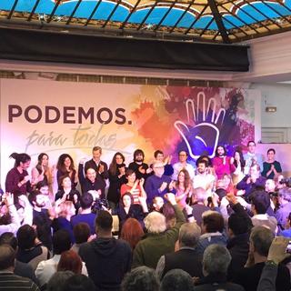 La présentation officielle de Pablo Iglesias, près de Madrid. [RTS - Valérie Demon]