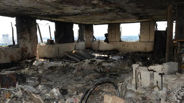 Une photo prise à l'intérieur de la Grenfell Tower qui a brûlé à Londres. [Anadolu Agency - London Metropolitan Police Service]