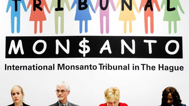 Un tribunal citoyen informel de cinq juges professionnels a accusé Monsanto de violation des droits de l'Homme, d'impact négatif sur l'environnement ainsi que du crime d'"écocide". [EPA/Keystone - Remko de Waal]