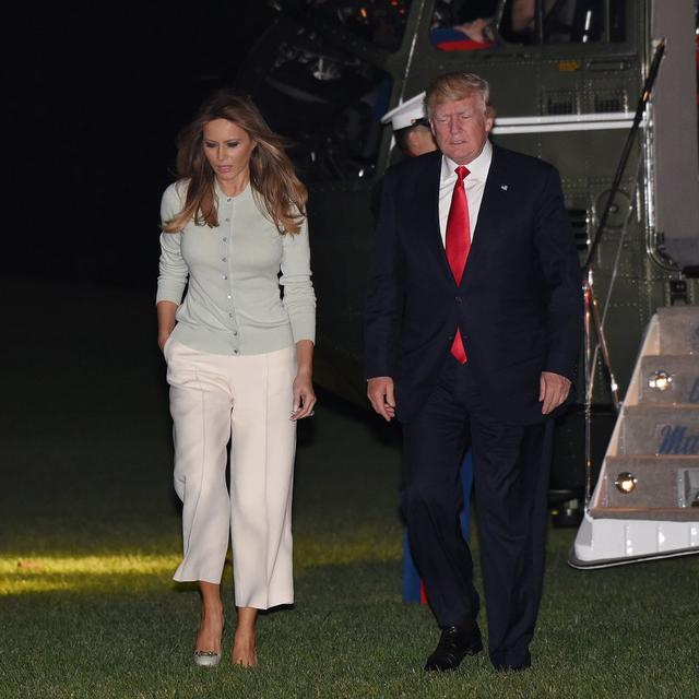 Donald Trump et sa femme Melania de retour à la Maison Blanche. [keystone - EPA/Olivier Douliery/pool]