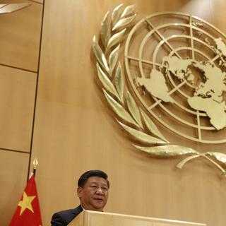 Le président chinois Xi Jinping s'exprime aux Nations unies à Genève. [EPA/Keystone - Denis Balibouse]