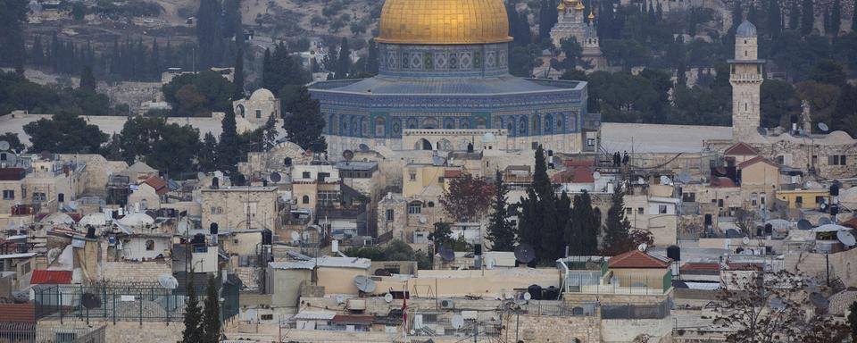 Vue de la vieille ville de Jérusalem, qui devrait être reconnue ce mercredi comme capitale d'Israël par Donald Trump. [Keystone - ODED BALILTY]