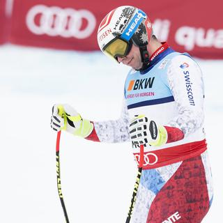 Le skieur suisse Beat Feuz après le Super-G du Championnat de monde de ski alpin à St-Moritz. [Peter Schneider]
