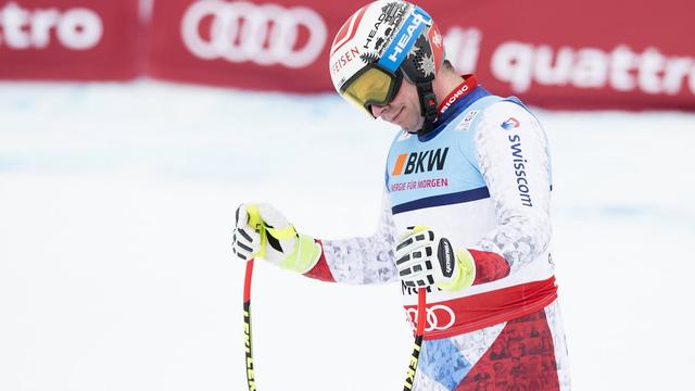 Le skieur suisse Beat Feuz après le Super-G du Championnat de monde de ski alpin à St-Moritz. [Peter Schneider]