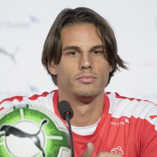 Le gardien de l'équipe suisse de football Yann Sommer lors de la conférence de presse avant le match contre la Hongrie.