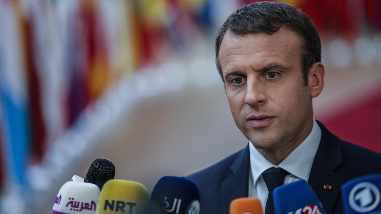 Le président français Emmanuel Macron arrive au sommet de l'UE à Bruxelles jeudi 22 juin. [AFP - Virginie NGUYEN HOANG / Hans Lucas]