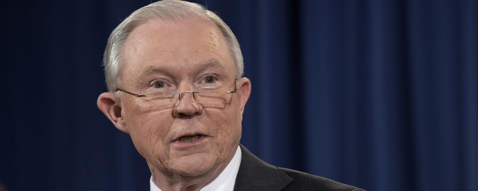 Jeff Sessions, le ministre américain de la Justice, jeudi à Washington. [Keystone - Susan Walsh]