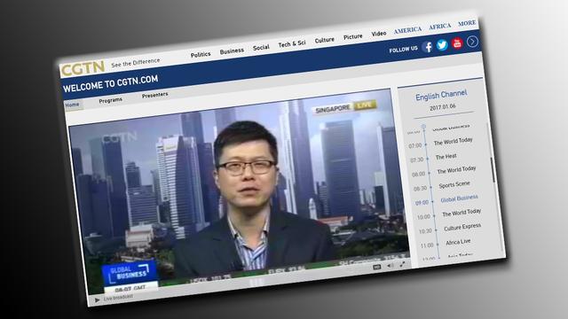 Capture d'écran de la plateforme CGTN. [http://www.cgtn.com/]