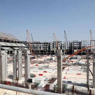 Le chantier du stade Al-Bayt au nord de Doha. [Reuters - Ibraheem Al Omari]