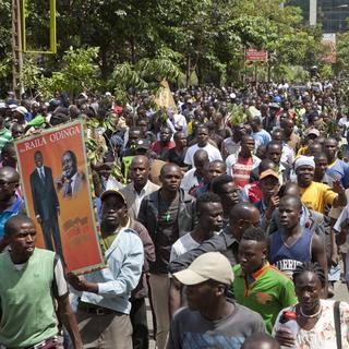 Manifestations des partisans de l'alliance nationale NASA au Kenya. [AP Photo/Keystone - Sayyid Abdul Azim-file]