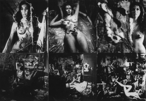 "Eye Body: 36 Transformative Actions", une performance de Carolee Schneemann (1963) [http://www.caroleeschneemann.com/ - Erró]