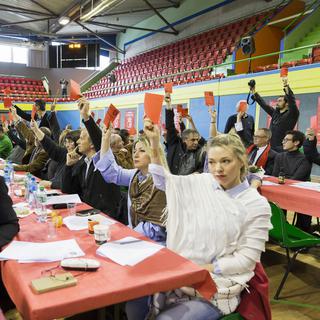 Le Parti socialiste vaudois a désigné Cesla Amarelle comme troisième candidate à l'élection au Conseil d'Etat, samedi lors de son congrès à Montreux. [Keystone - Cyril Zingaro]