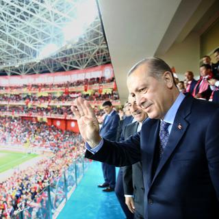 Recep Tayyip Erdogan utilise le football pour promouvoir son modèle politique. [AFP - Kayhan Ozer]