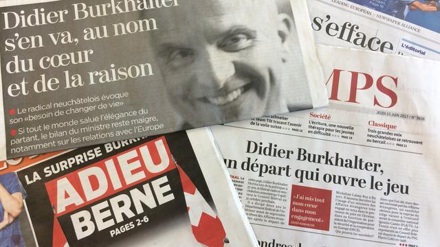 Le départ de Didier Burkhalter sur tous les journaux suisses.