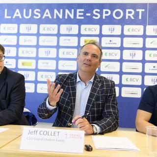 La Conférence de presse du FC Lausanne Sport. [Keystone - Laurent Gillieron]