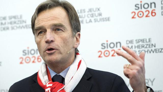 Jean-Philippe Rochat, président du comité Sion 2026. [Keystone - Peter Schneider]