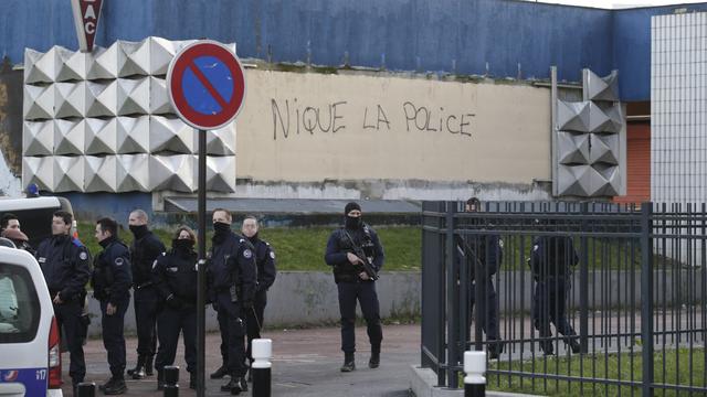 Police déployée dans le district de la Rose des vents à Aulnay-sous-Bois.