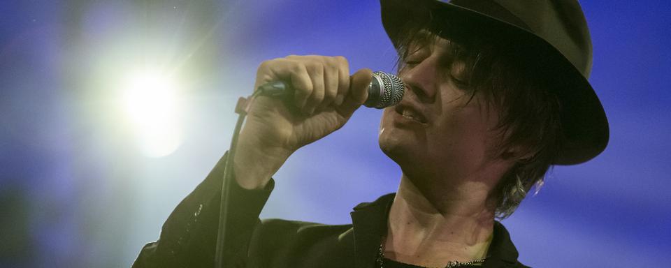 Le chanteur britannique Pete Doherty au Blue Balls Festival à Lucerne, le 25 juillet 2017. [Keystone - Alexandra Wey]