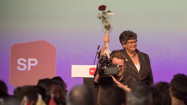 Ruth Dreifuss à l'assemblée du PS à Castione. [Ti-Press/Keystone - Pablo Gianinazzi]