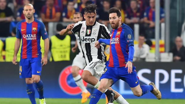 Dybala (à g.) avait causé bien des soucis au Barcelone de Messi à l'aller. [Cacace]