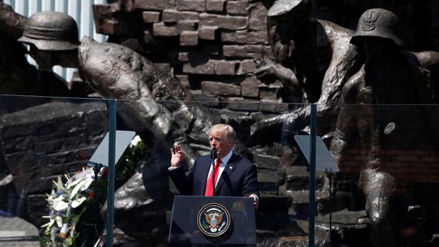 Donald Trump a livré un long discours jeudi sur la place Krasinski à Varsovie. [Reuters - Kacper Pempel]