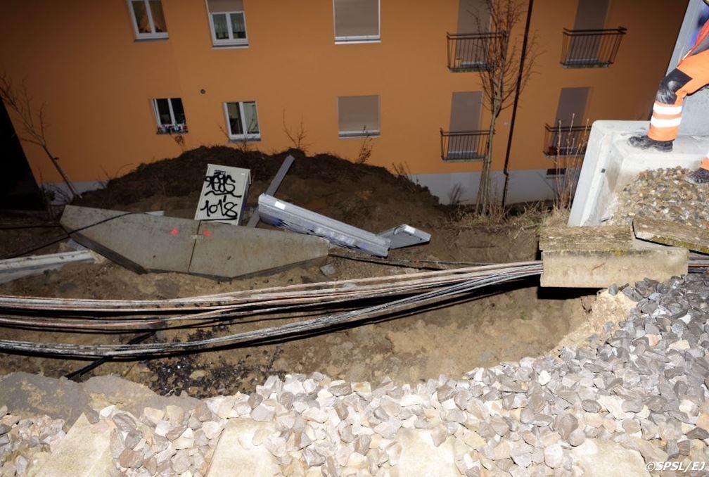 Le glissement de terrain est survenu au chemin de Chandieu, à Lausanne. [Service de protection et de sauvetage de Lausanne]