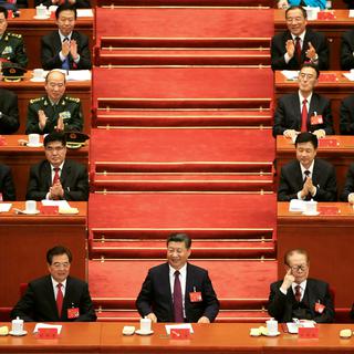Xi Jinping au centre. [Reuters - Aly Song]