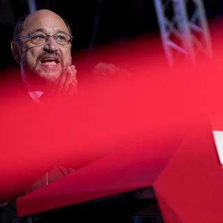 Le candidat du SPD Martin Schulz est en baisse dans les sondages. [Keystone - DPA/Sven Hoppe]