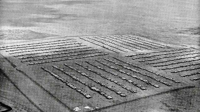 Camp de concentration d'El Abiar. Quatorze autres camps comme celui-ci furent utilisés par le gouvernement fasciste italien entre 1930 et 1933.