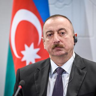 Le président Azeri Ilham Aliyev dont le pays a porté plainte contre deux journalistes français l'ayant taxé de "dictature".
Ilmars ZNOTINS
AFP [AFP - Ilmars ZNOTINS]