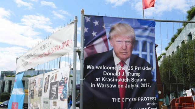 Le président américain Donald Trump est très attendu en Pologne. [EPA/Keystone - Marcin Kmiecinski]