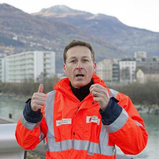 Tony Arborino, chef de l'Office cantonal valaisan de la construction du Rhône. [Keystone - Jean-Christophe Bott]