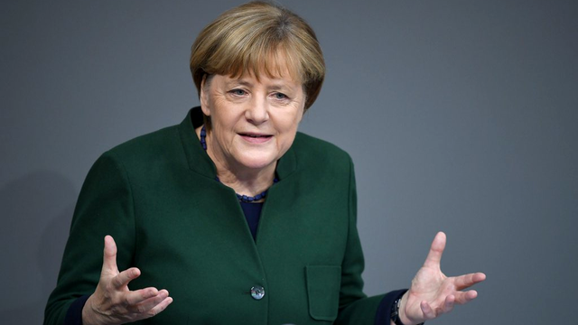 Angela Merkel avait apporté son soutien à Emmanuel Macron. [EPA/Keystone - Bernd von Jutrczenka]