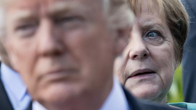 Donald Trump et Angela Merkel durant le G7, à Taormina, en Sicile. [AFP - MICHAEL KAPPELER]