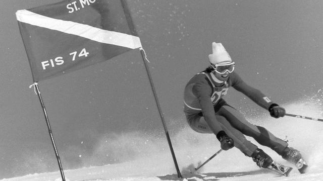 Walter Tresch lors du géant des mondiaux de St-Moritz en 1974. [Keystone]