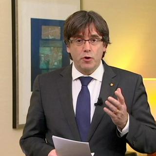 Carles Puigdemont s'est exprimé jeudi dans une vidéo pour expliquer qu'il témoignerait depuis Bruxelles. [TV3]