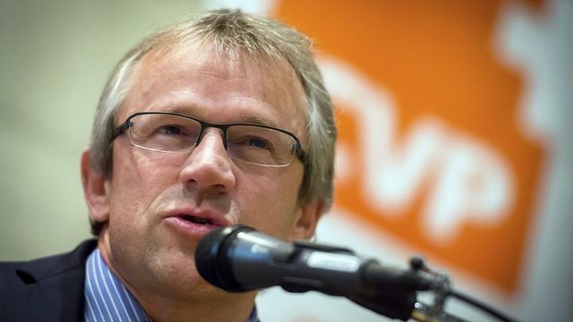 Benjamin Roduit photographié en 2014 lors d'un congrès du PDC du Valais romand. [Keystone - Olivier Maire]