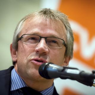 Benjamin Roduit photographié en 2014 lors d'un congrès du PDC du Valais romand. [Keystone - Olivier Maire]